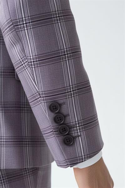 Yelekli Takım Elbise Bordo