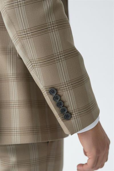 Yelekli Takım Elbise Krem