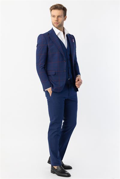 Yelekli Takım Elbise Lacivert