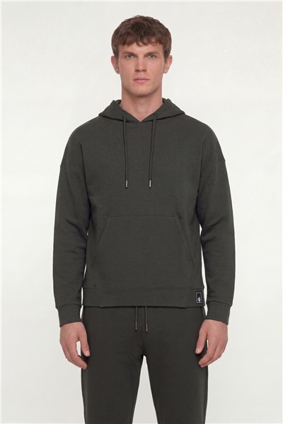 Giotelli Yeşil Regular Fit Kapüşonlu Pamuk Karışımlı Erkek Eşofman Takımı