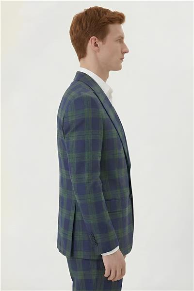 Giotelli Yeşil 6 Drop Polyester Viskon Karışımlı Erkek Takım Elbise PRNT