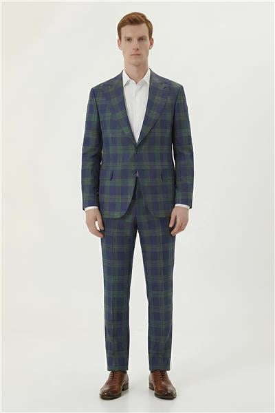 Giotelli Yeşil 6 Drop Polyester Viskon Karışımlı Erkek Takım Elbise PRNT