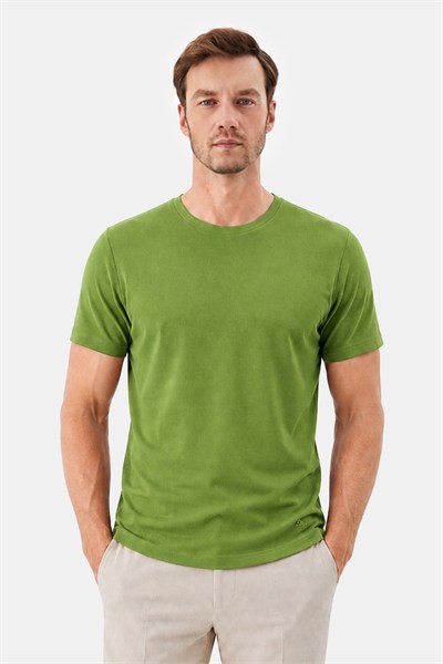 Yeşil SUPERFINE MERSERIZE COTTON T-SHIRT
