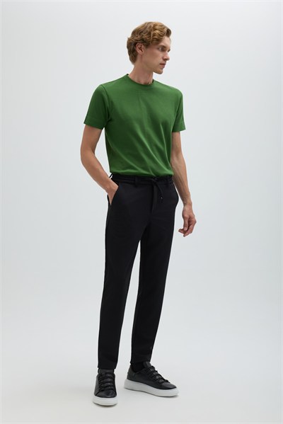 Yosun Yeşili SUPERFINE MERSERIZE COTTON T-SHIRT
