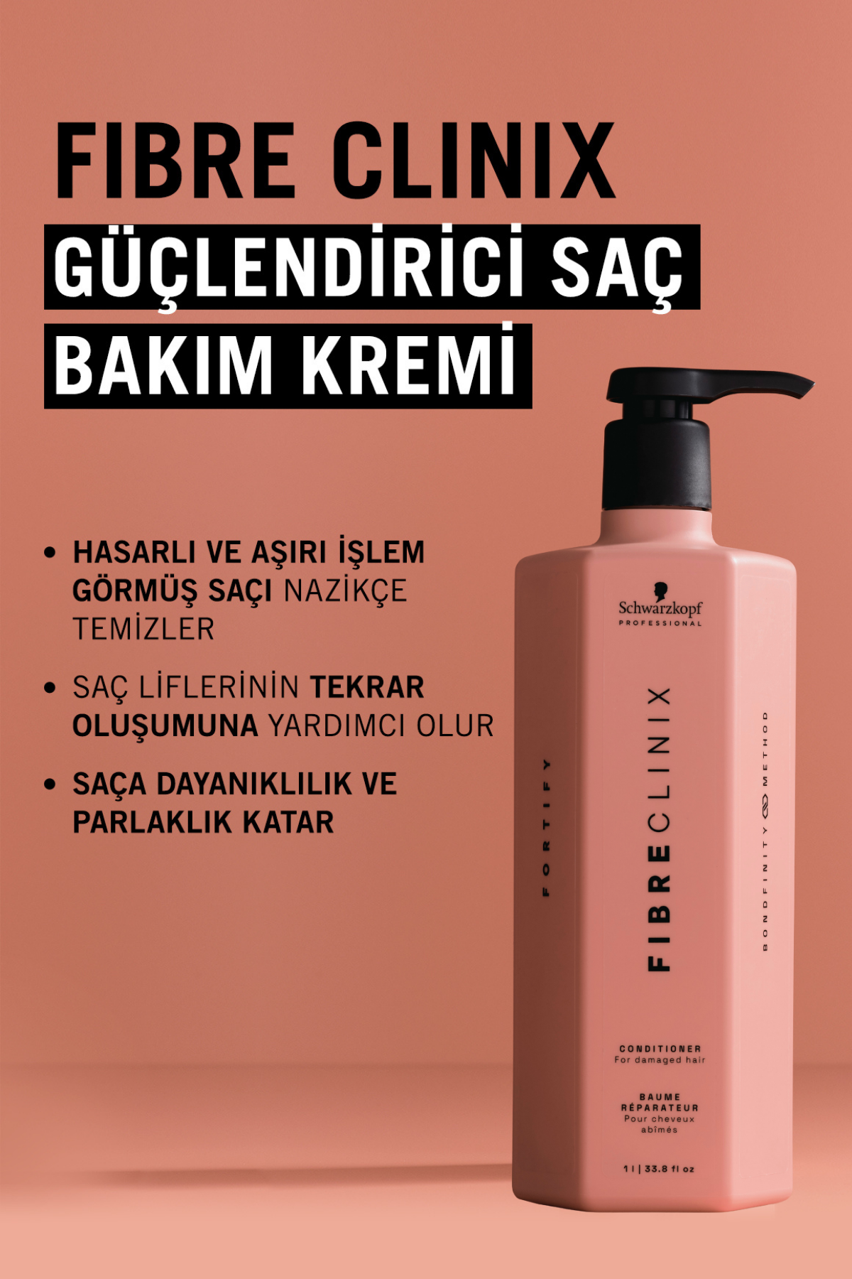 Fibre Clinix Yıpranmış ve İşlem Görmüş Saçlar İçin Saç Bakım Kremi 1000ml