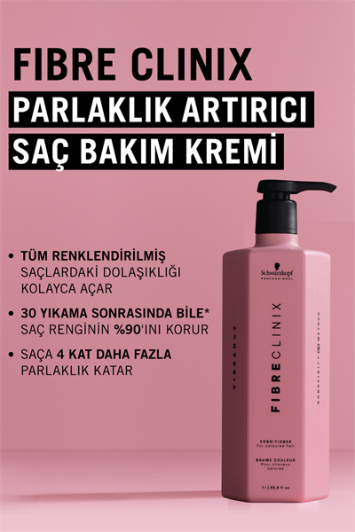 Fibre Clinix Renklendirilmiş Saçlar İçin Parlaklık Veren Saç Kremi 1000ml