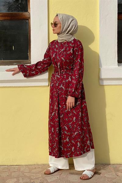 Bordo Şal Tunik