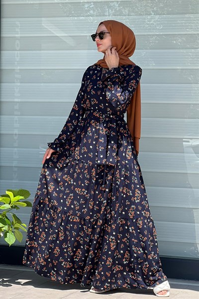 Buket Laci Desenli Elbise