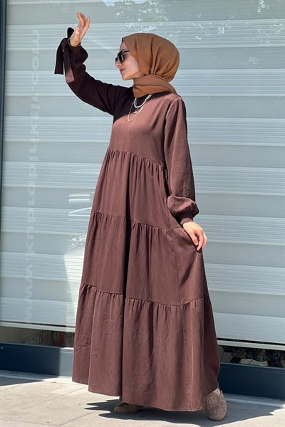 Burcu Kahverengi Elbise