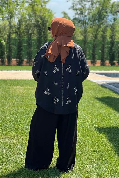 Firuze Siyah Kimono