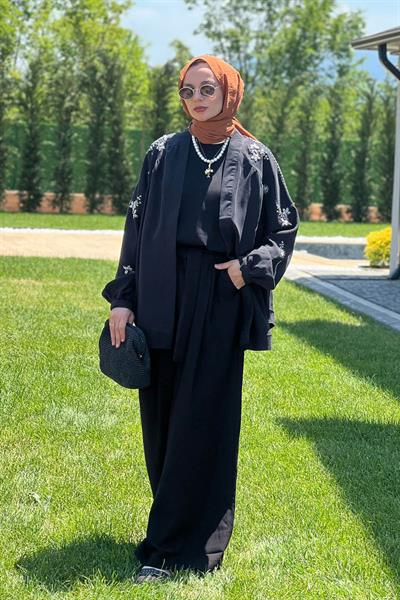 Firuze Siyah Kimono