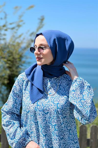 Mavi Jazz Şal