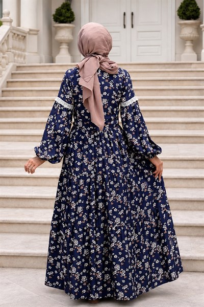 Melina Laci Desenli Elbise