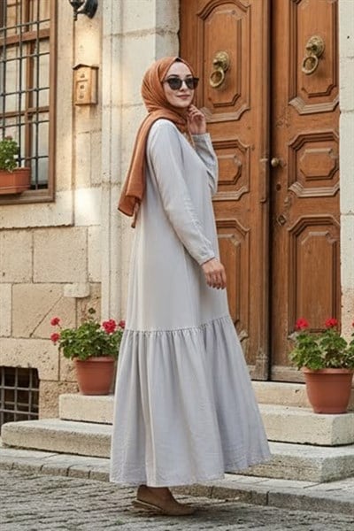 Neşe Gri Elbise