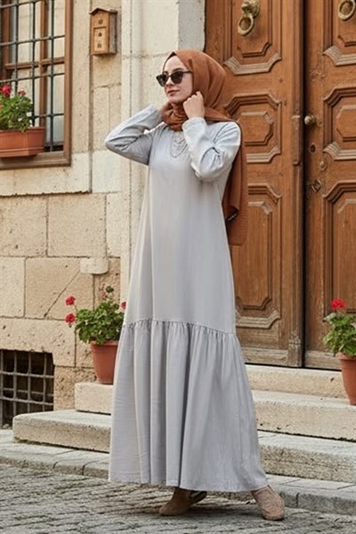 Neşe Gri Elbise