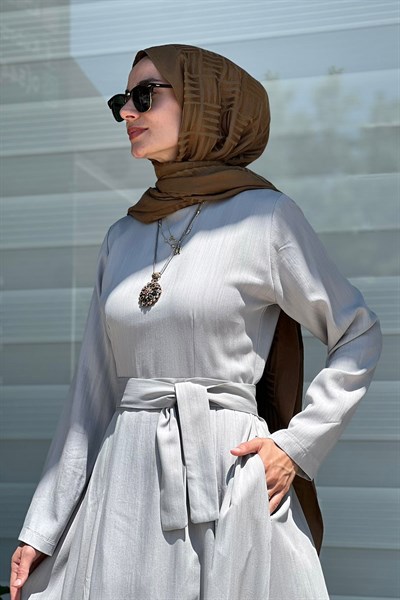 Nida Buz Gri Elbise