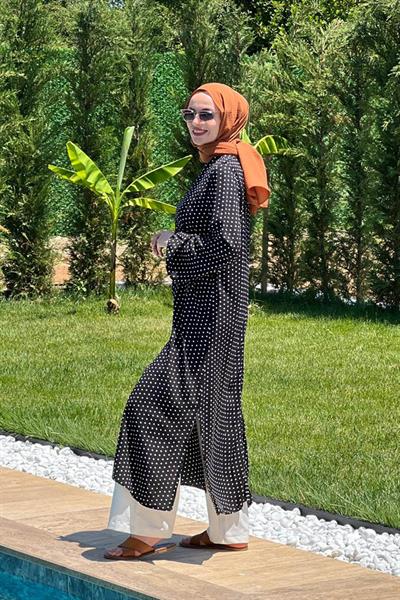 Puanlı Siyah Tunik