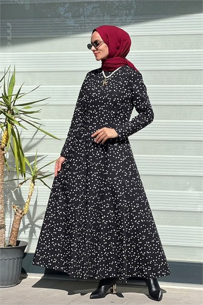 Siyah Puanlı Elbise