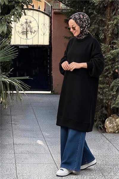 Siyah Sweat Tunik