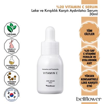 %20 Saf C Vitamini Ve Ferulik Asit İçeren Leke Ve Kırışıklık Karşıtı Aydınlatıcı Serum 30ml