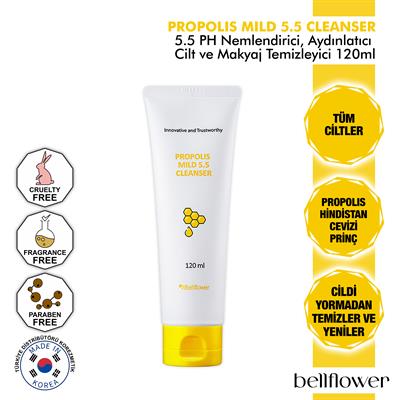 5.5 PH Nazik Formüllü Nemlendirici, Aydınlatıcı Ve Yatıştırıcı Propolis İçeren Cilt Ve Makyaj Temizleyici Jel 120ml