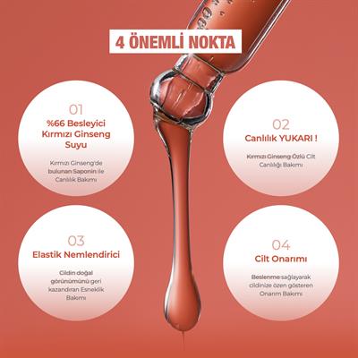 %66 Kırmızı Ginseng İçeren Onarıcı, Canlandırıcı, Yaşlanma Karşıtı ve Dolgunlaştırıcı Serum 30ml