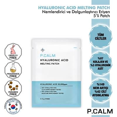 %97 Kolajen Ve %3 Hyaluronik Asit İçeren Nemlendirici, Dolgunlaştırıcı Eriyen Patch 5Adet