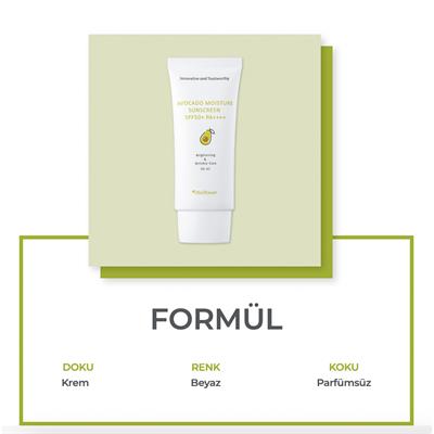 Avokado Ve Centella İçeren Nemlendirici Güneş Kremi Spf50+ Pa++++ 50ml