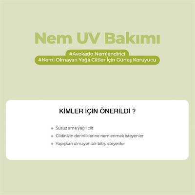 Avokado Ve Centella İçeren Nemlendirici Güneş Kremi Spf50+ Pa++++ 50ml