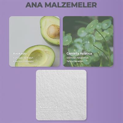 Avokado Ve Centella İçeren Nemlendirici Güneş Kremi Spf50+ Pa++++ 50ml