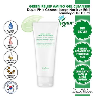 Dr. Althea Green Relief Amino Gel Cleanser - Düşük PHlı Betaine ve Hyaluronik Asit İçeren Gözenek Karşıtı Nazik Ve Etkili Temizleyici Jel - 100ml