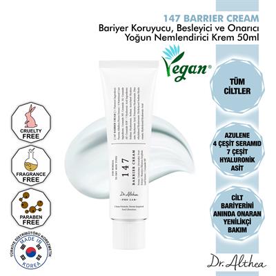 Dr. Althea 147 Barrier Cream - 4 Çeşit Seramid İçeren Bariyer Koruyucu, Besleyici, Onarıcı Ve Yoğun Nemlendirici Krem - 50ml