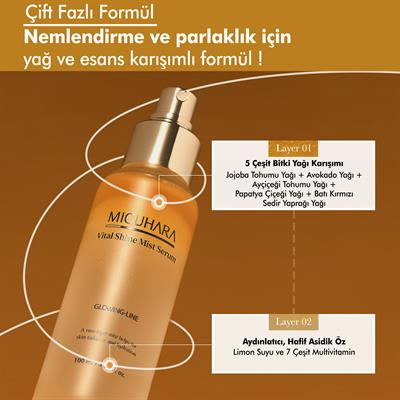 Miguhara Cilt Canlandırıcı Ve Nemlendirici Işıltı Veren Vital Shine Mist Serum - 100ml