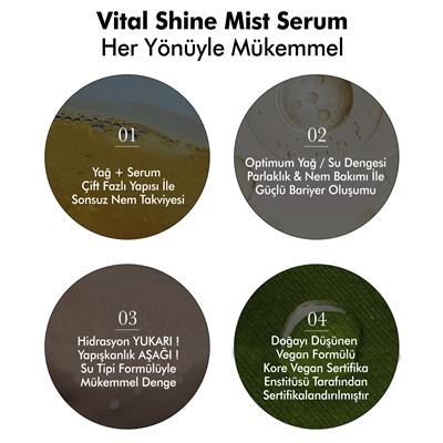 Miguhara Cilt Canlandırıcı Ve Nemlendirici Işıltı Veren Vital Shine Mist Serum - 100ml