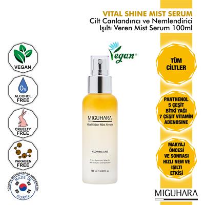 Miguhara Cilt Canlandırıcı Ve Nemlendirici Işıltı Veren Vital Shine Mist Serum - 100ml
