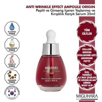 Miguhara Kolajen, Peptit Ve Ginseng İçeren Yaşlanma Ve Kırışıklık Karşıtı Effect Origin Ampul Serum - 35ml