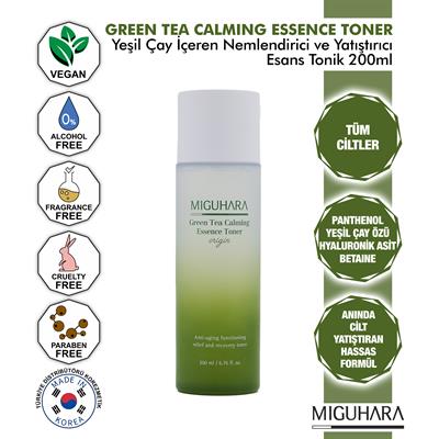 Miguhara Yeşil Çay İçeren Nemlendirici Ve Yatıştırıcı Essence Tonik - 200ml