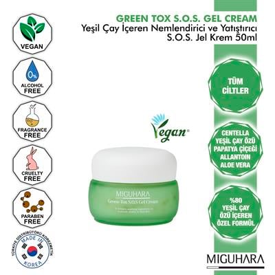 Miguhara Yeşil Çay İçeren Nemlendirici Ve Yatıştırıcı S.O.S. Jel Krem - 50ml