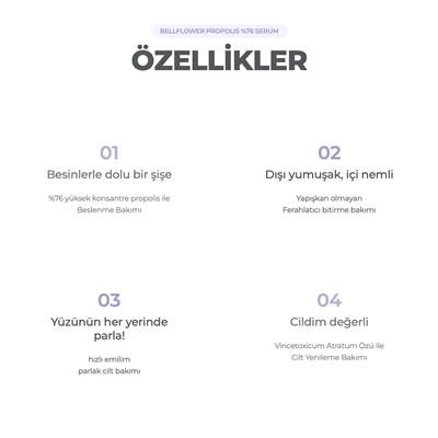 %76 Propolis Ve Hyaluronik Asit İçeren Besleyici, Yenileyici, Nemlendirici, Aydınlatıcı Serum 30ml