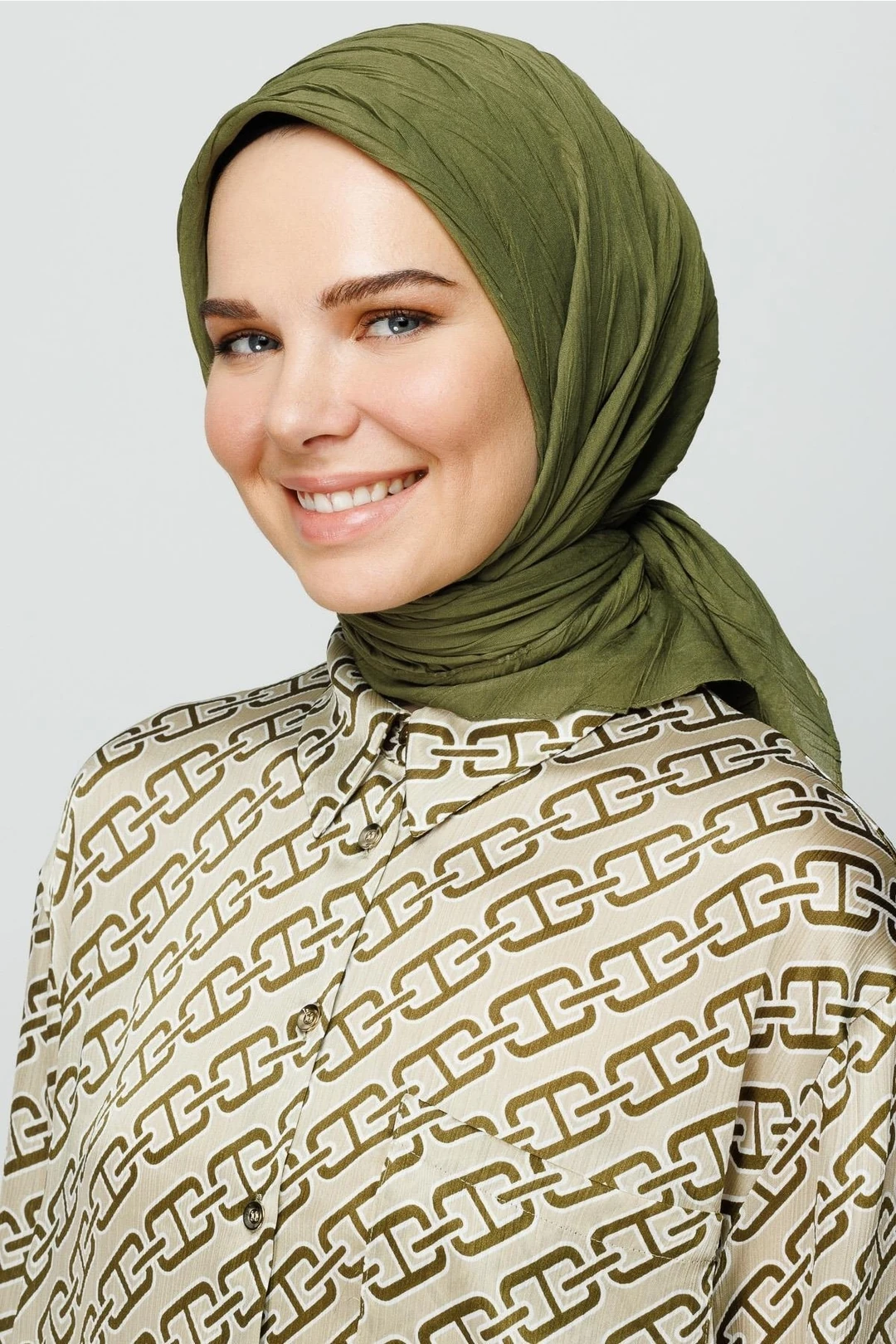 Piliseli Bambu Eşarp- haki
