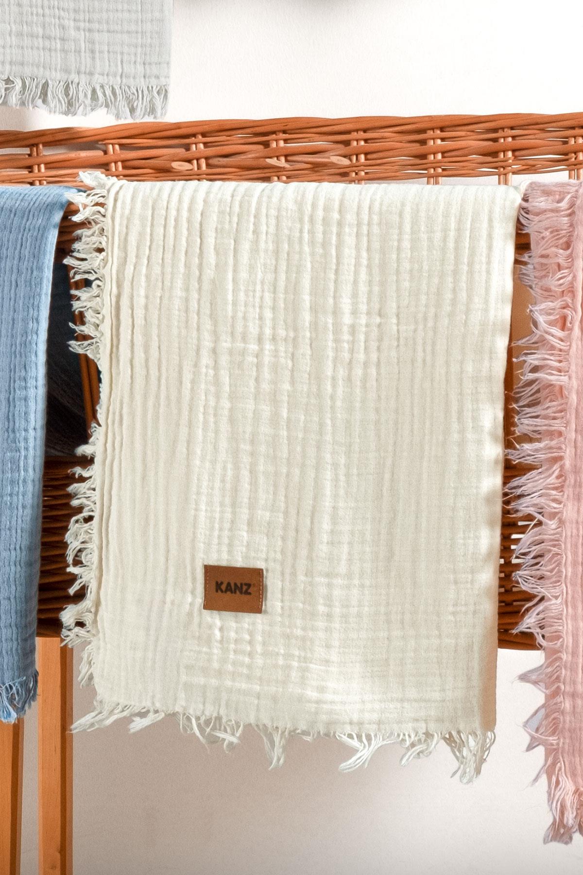 Baby 2-Layer 100% Cotton Muslin Blanket 100×120 cm - Cream