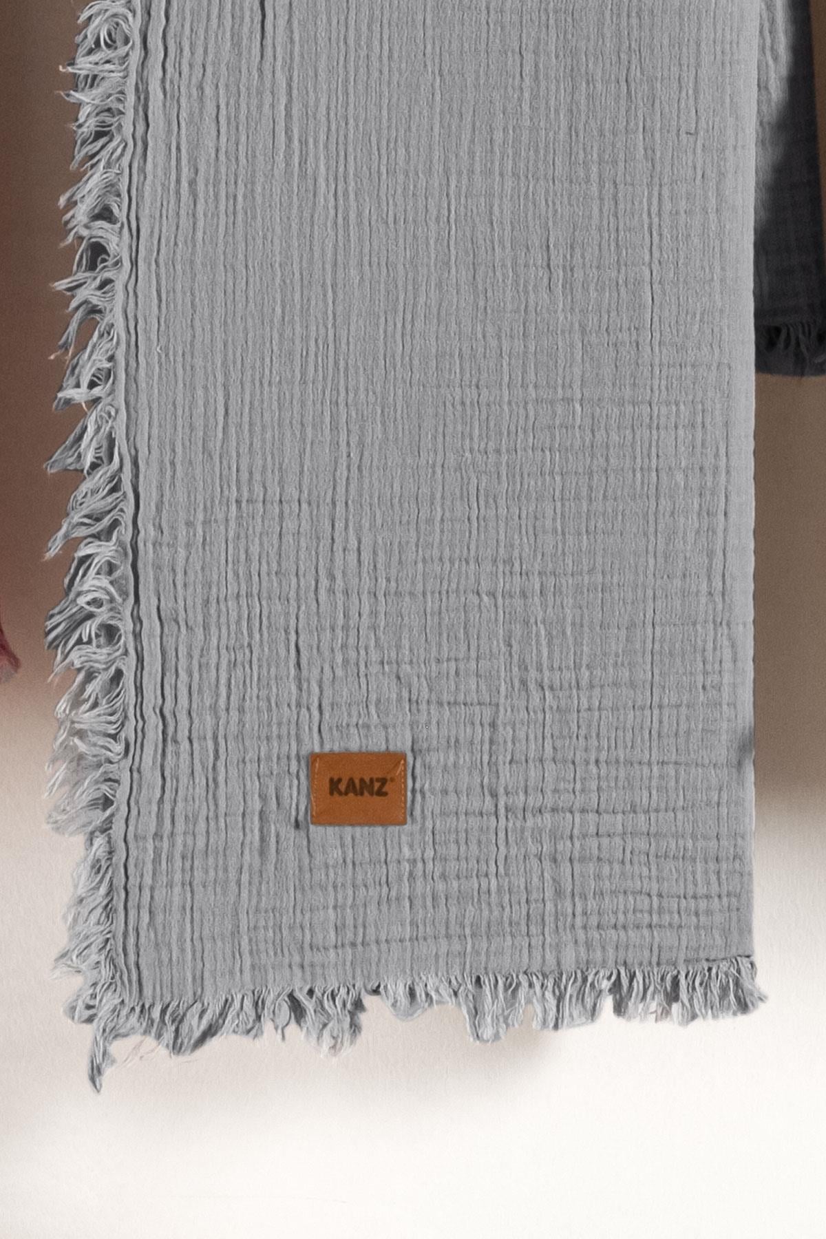 Baby 2-Layer 100% Cotton Muslin Blanket 100×120 cm - Grey