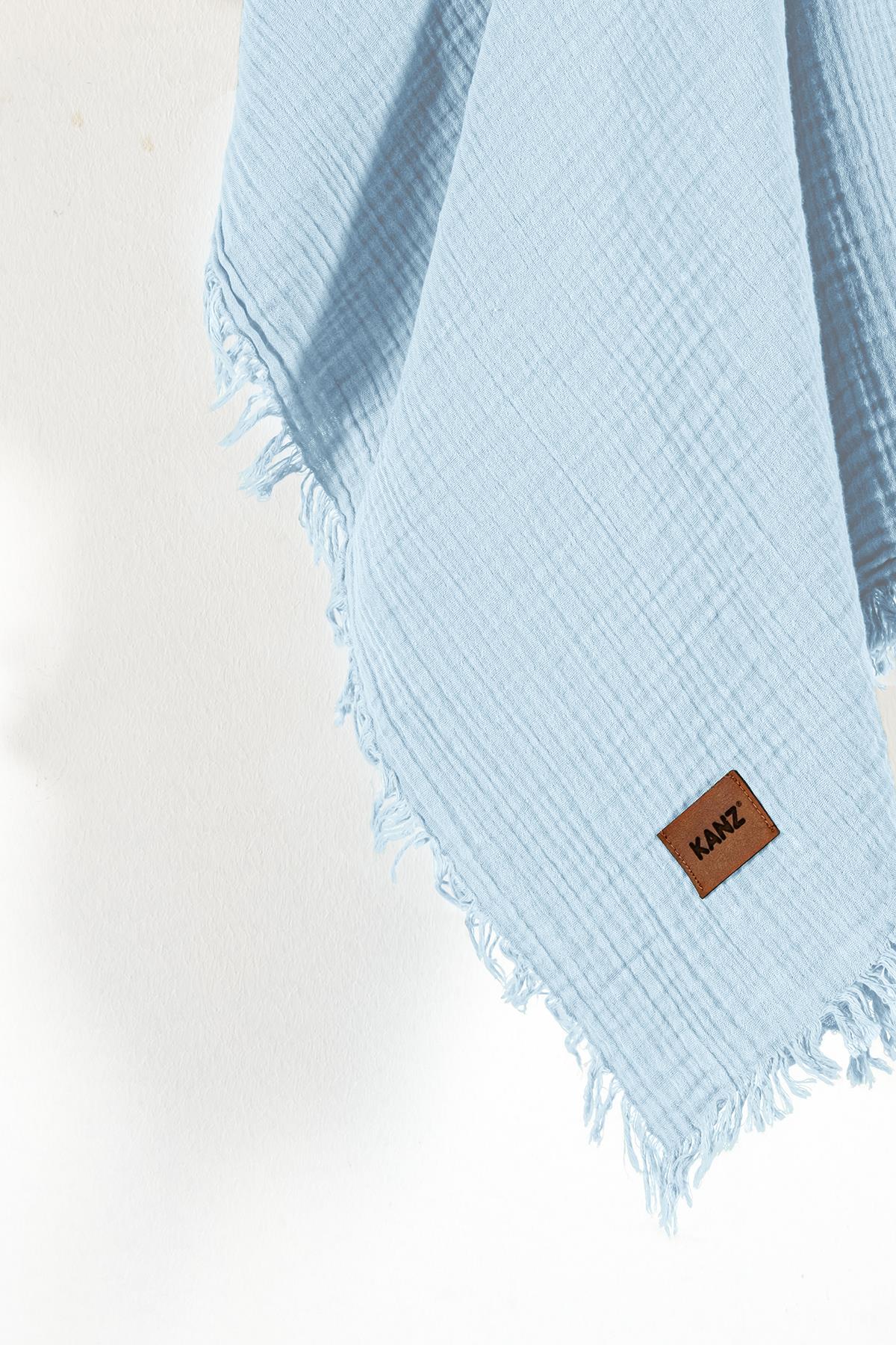 Baby 2-Layer 100% Cotton Muslin Blanket 100×120 cm - Baby Blue