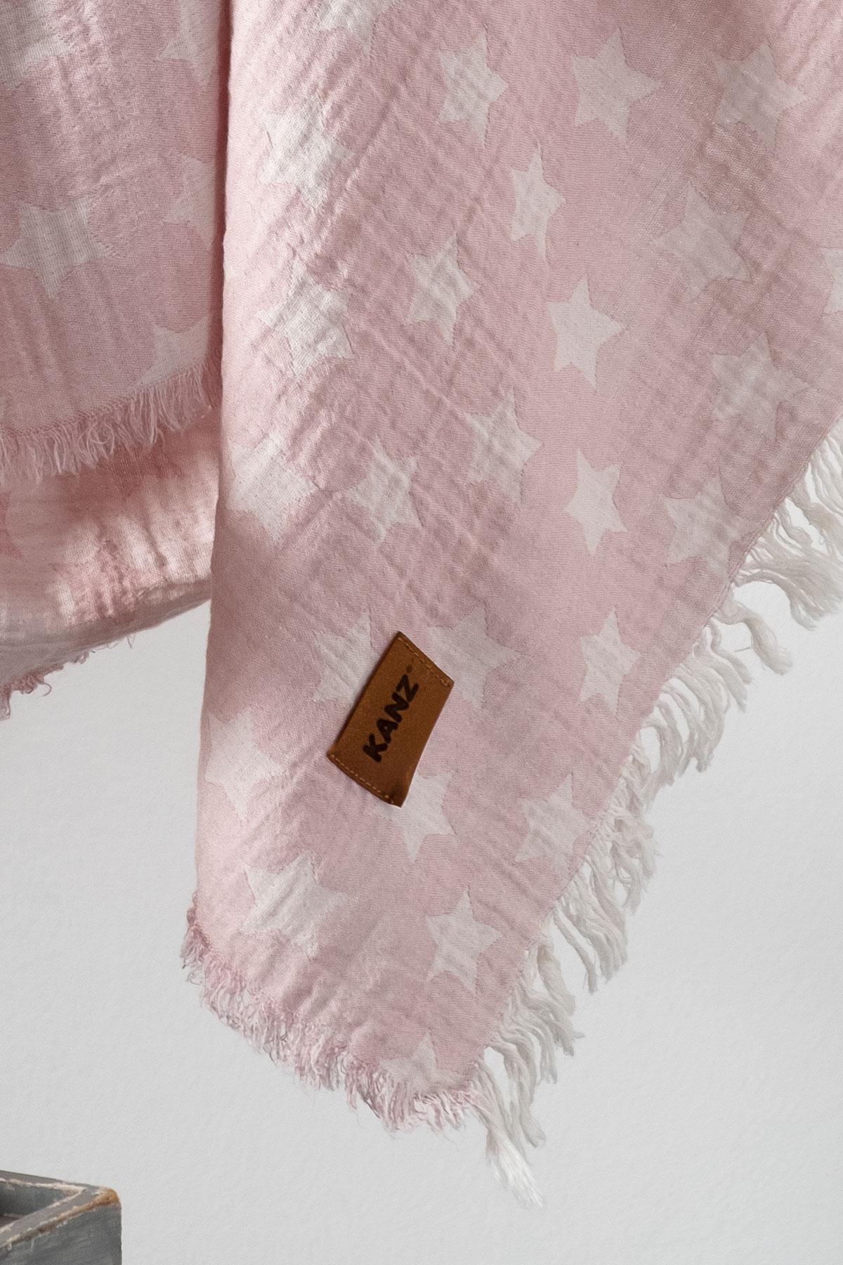 Baby 2-Layer Jacquard Muslin Swaddle Star - Pink