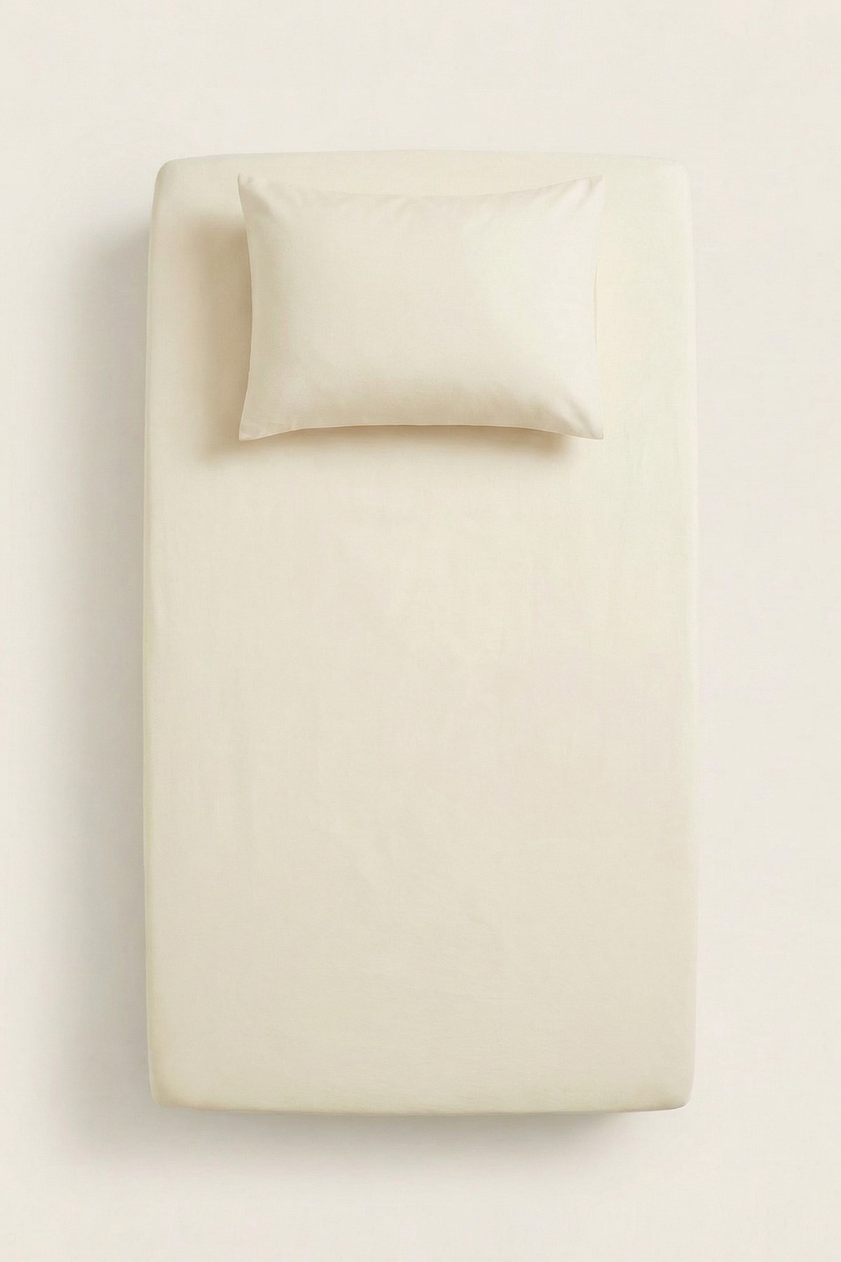 Bebek Lastikli Çarşaf Seti Ranforce %100 Pamuk 70x140+20 cm - Krem