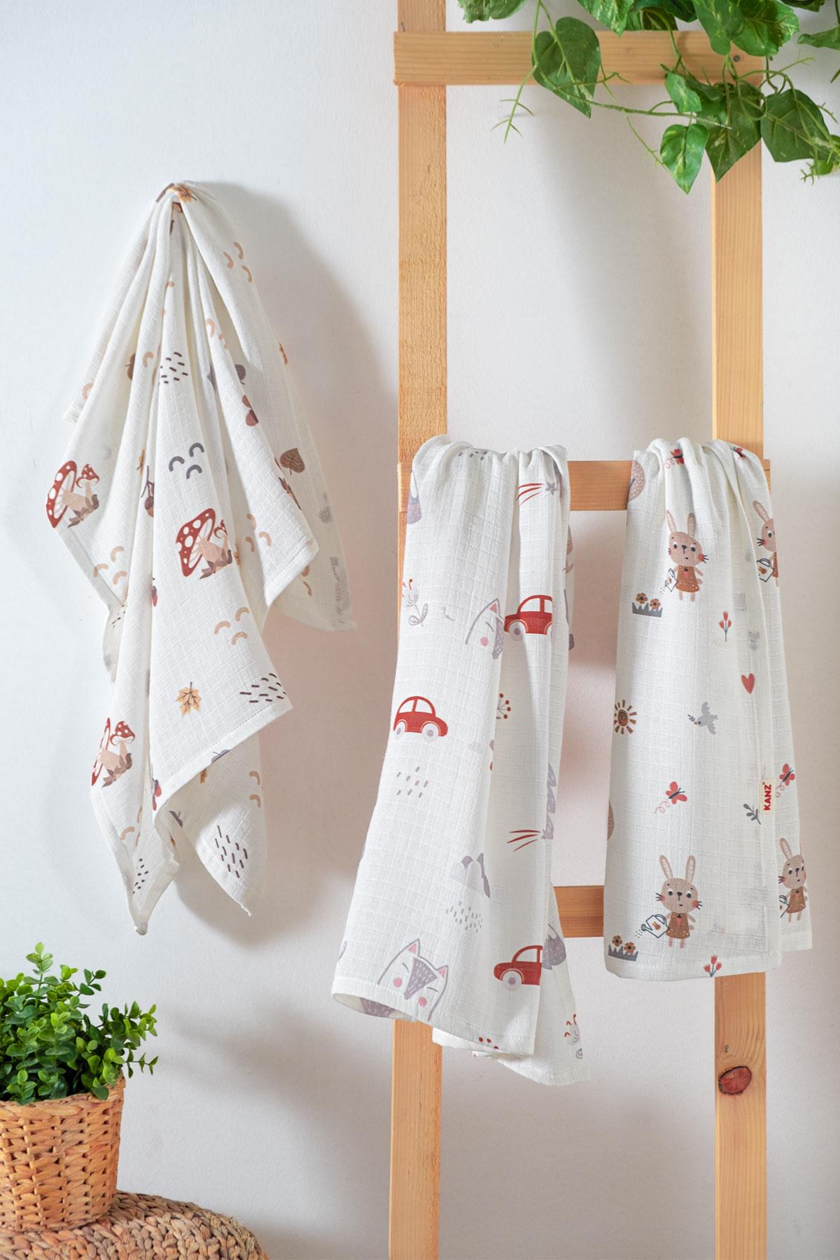Bebek Müslin Örtüsü Çok Amaçlı 3lü Set - Bunny