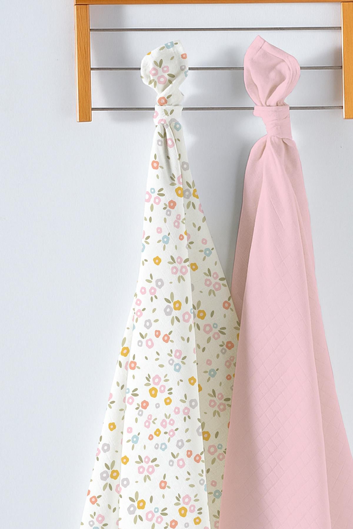 Çok Amaçlı Bebek Müslin Örtüsü 2Li Set - Crispy Flower