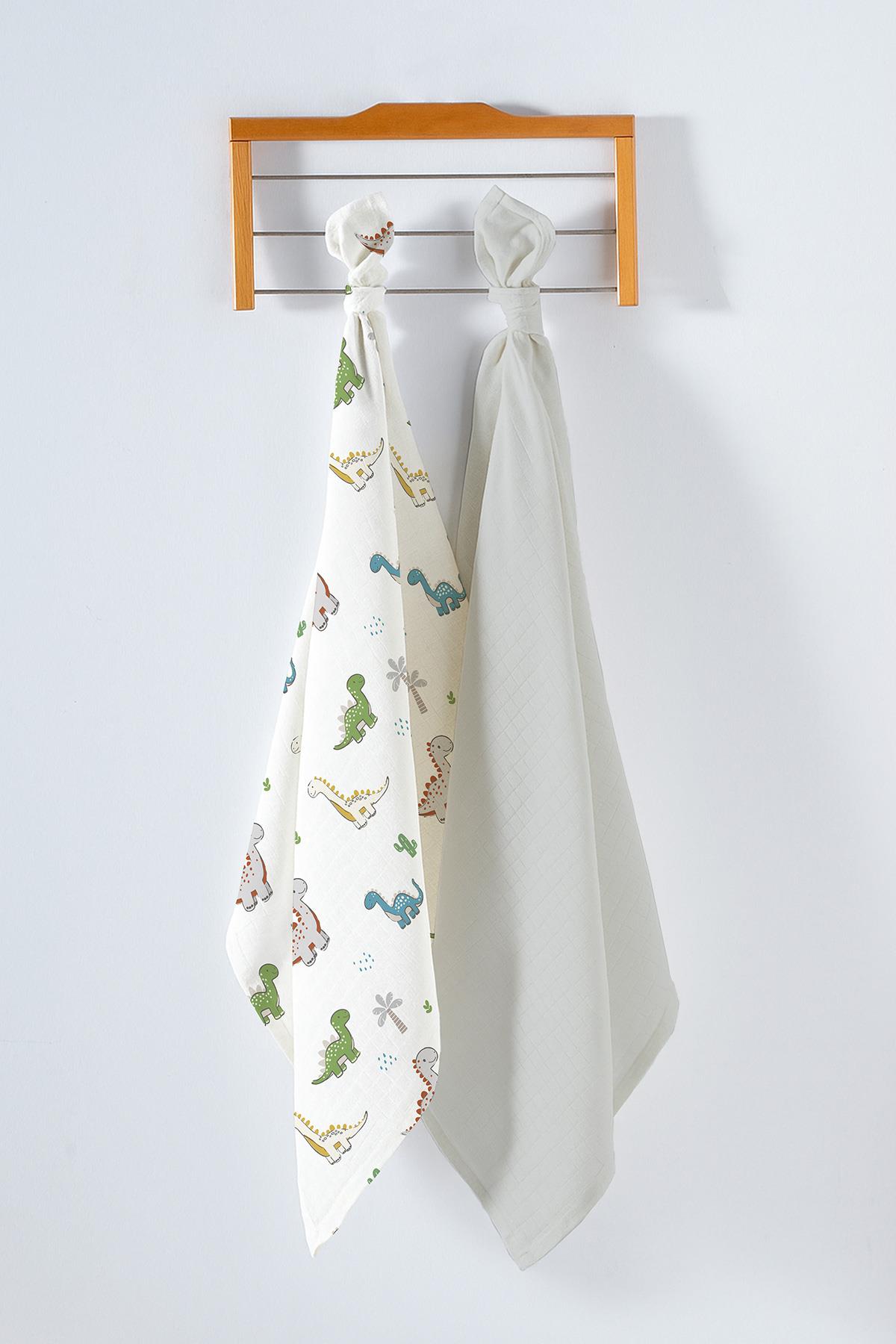 Multi-Purpose Baby Muslin Swaddle 2-Piece Set - Dinos