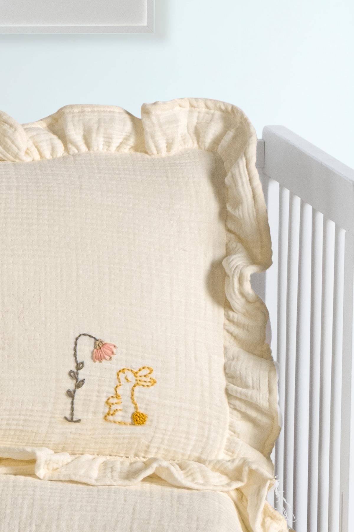 Handmade Bebek 4 Kat Fırfırlı Müslin Örtü Seti - Vilda
