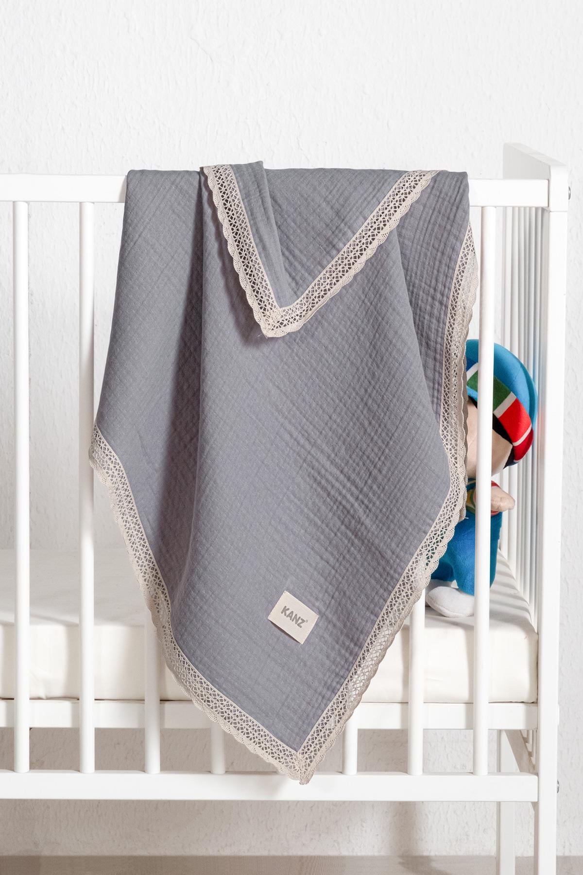 Kopanaki 4-Layer Muslin Baby Blanket - Grey